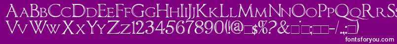 Imperatorbronzesmallcaps Font – White Fonts on Purple Background