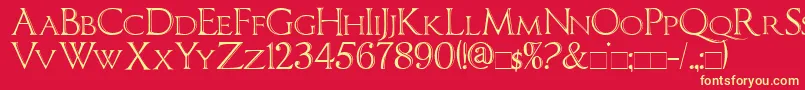 Imperatorbronzesmallcaps Font – Yellow Fonts on Red Background