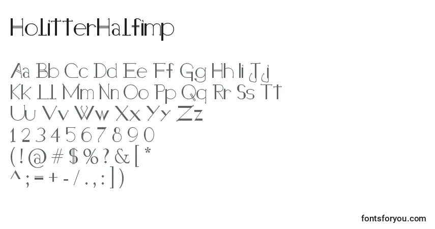 Schriftart HolitterHalfimp – Alphabet, Zahlen, spezielle Symbole