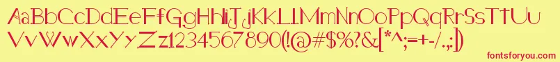 HolitterHalfimp Font – Red Fonts on Yellow Background