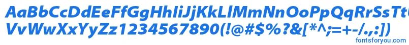 フォントMyriadproBlacksemiextit – 白い背景に青い文字