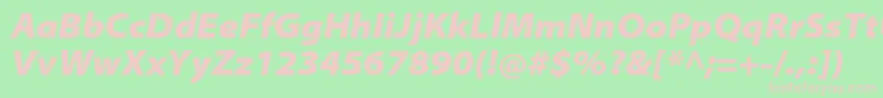 MyriadproBlacksemiextit Font – Pink Fonts on Green Background