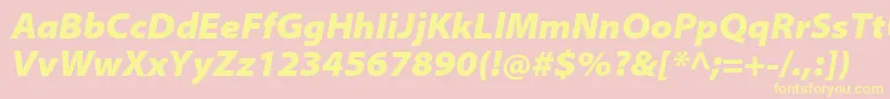 MyriadproBlacksemiextit Font – Yellow Fonts on Pink Background