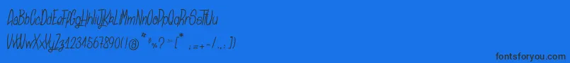 フォントSansaulPetronika – 黒い文字の青い背景