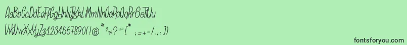 Czcionka SansaulPetronika – czarne czcionki na zielonym tle