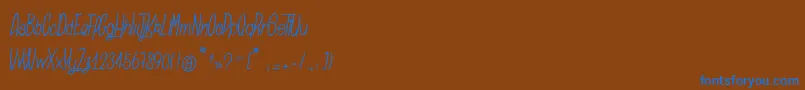 Czcionka SansaulPetronika – niebieskie czcionki na brązowym tle