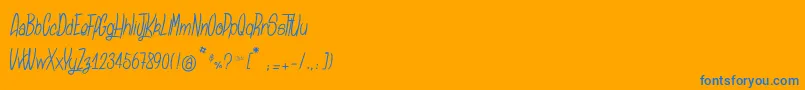 SansaulPetronika Font – Blue Fonts on Orange Background
