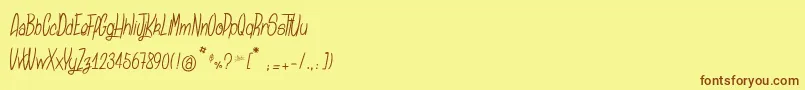 Czcionka SansaulPetronika – brązowe czcionki na żółtym tle