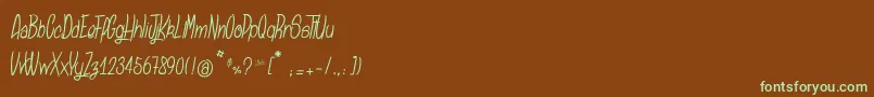Czcionka SansaulPetronika – zielone czcionki na brązowym tle
