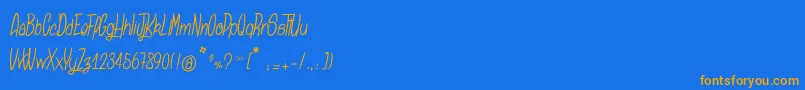 SansaulPetronika Font – Orange Fonts on Blue Background