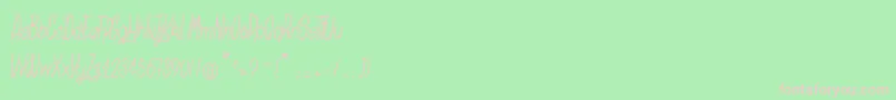 Czcionka SansaulPetronika – różowe czcionki na zielonym tle