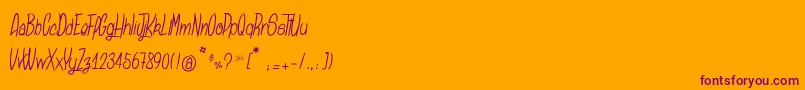 SansaulPetronika Font – Purple Fonts on Orange Background