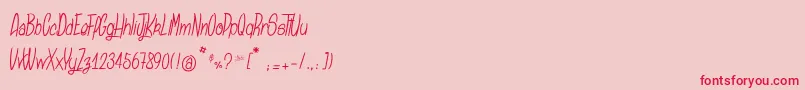 SansaulPetronika Font – Red Fonts on Pink Background