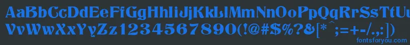TitaniaRegular Font – Blue Fonts on Black Background