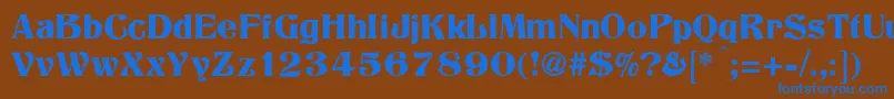 TitaniaRegular Font – Blue Fonts on Brown Background