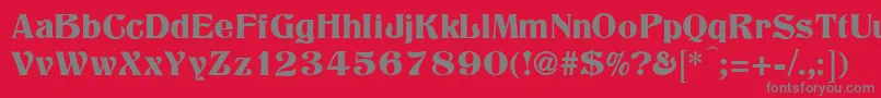 Czcionka TitaniaRegular – szare czcionki na czerwonym tle