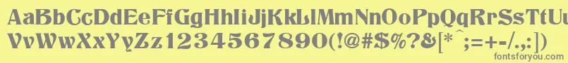 TitaniaRegular-Schriftart – Graue Schriften auf gelbem Hintergrund