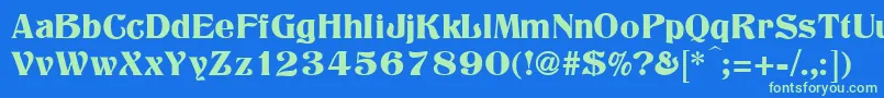 TitaniaRegular Font – Green Fonts on Blue Background