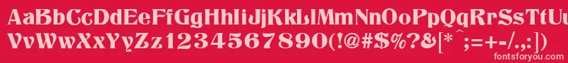 TitaniaRegular Font – Pink Fonts on Red Background