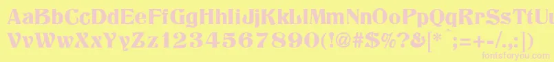 TitaniaRegular Font – Pink Fonts on Yellow Background