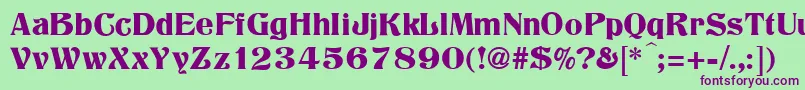 TitaniaRegular Font – Purple Fonts on Green Background