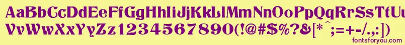 TitaniaRegular Font – Purple Fonts on Yellow Background