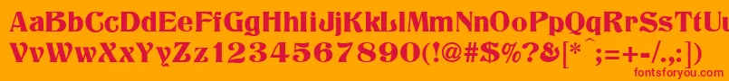 TitaniaRegular Font – Red Fonts on Orange Background
