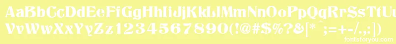 TitaniaRegular Font – White Fonts on Yellow Background