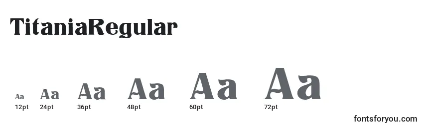 Размеры шрифта TitaniaRegular