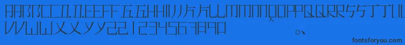 Romajimincho Font – Black Fonts on Blue Background