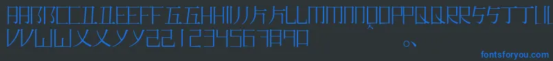 Romajimincho Font – Blue Fonts on Black Background