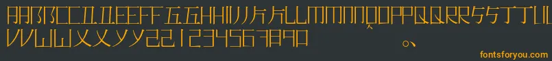 Romajimincho Font – Orange Fonts on Black Background