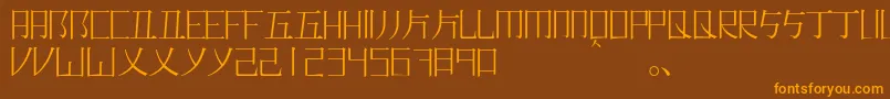 Romajimincho Font – Orange Fonts on Brown Background