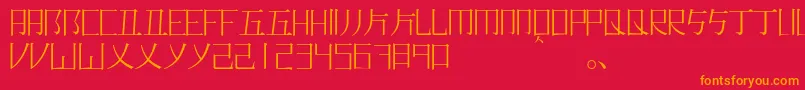 Romajimincho Font – Orange Fonts on Red Background