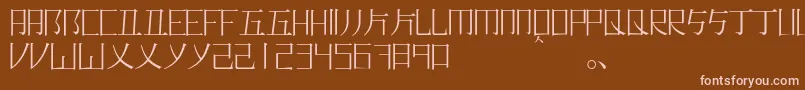 フォントRomajimincho – 茶色の背景にピンクのフォント