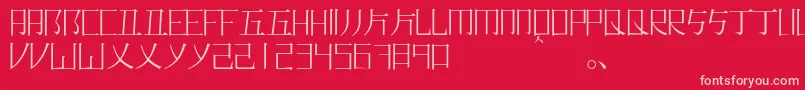 Romajimincho Font – Pink Fonts on Red Background