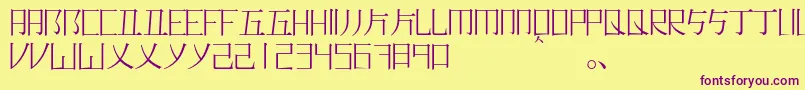 Romajimincho Font – Purple Fonts on Yellow Background