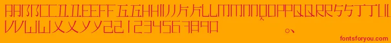 Romajimincho Font – Red Fonts on Orange Background