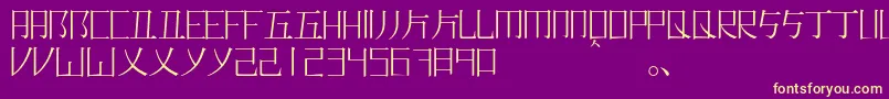 Romajimincho Font – Yellow Fonts on Purple Background