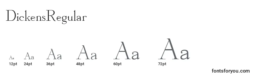 DickensRegular Font Sizes