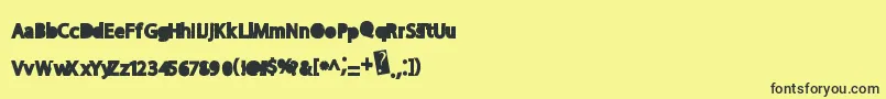 Czcionka Moreparty – czarne czcionki na żółtym tle