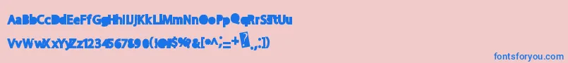 Fonte Moreparty – fontes azuis em um fundo rosa