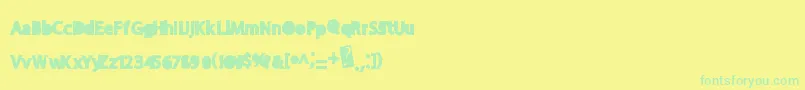 Moreparty-Schriftart – Grüne Schriften auf gelbem Hintergrund