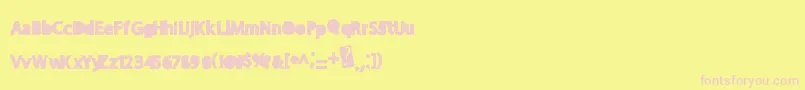 Moreparty Font – Pink Fonts on Yellow Background