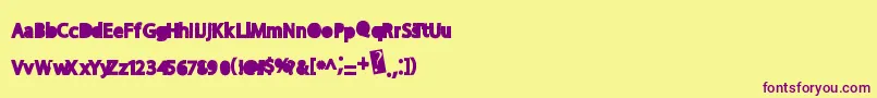 Moreparty Font – Purple Fonts on Yellow Background