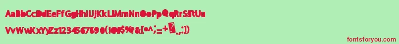 Moreparty-Schriftart – Rote Schriften auf grünem Hintergrund