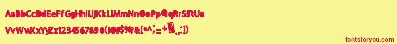 Moreparty Font – Red Fonts on Yellow Background