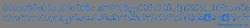 フォントObloquyo – 灰色の背景に青い文字