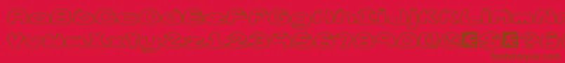 Obloquyo-Schriftart – Braune Schriften auf rotem Hintergrund