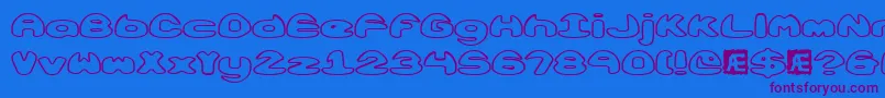 Obloquyo Font – Purple Fonts on Blue Background